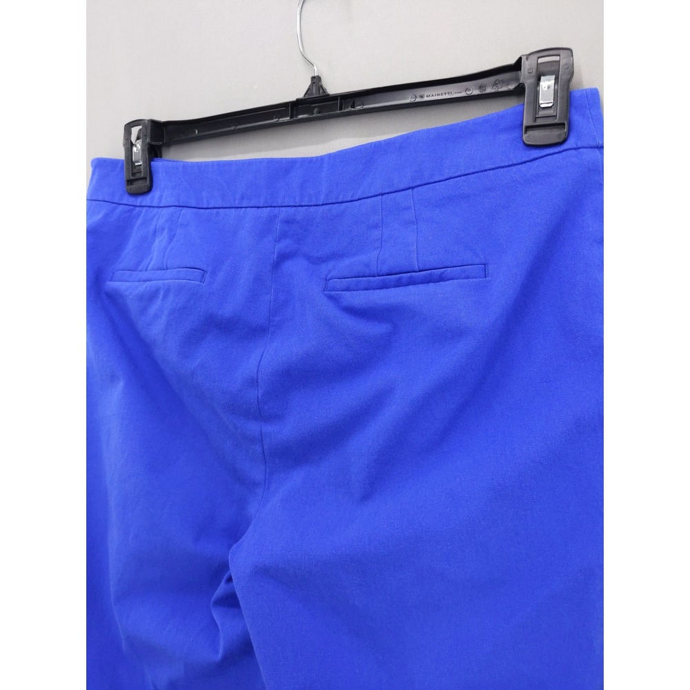 Talbots Chatham Ankle Pants Women 10 Blue Side Zip Button Hem Stretch - Picture 7 of 9